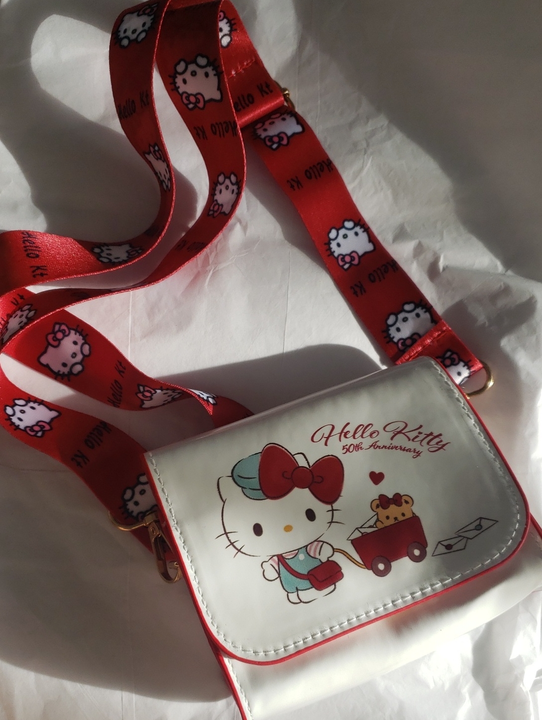 50th Anniversary Hello Kitty Red & White Mini Crossbody Bag